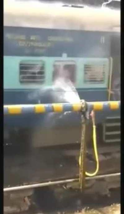 Indian railways offering free sanitisation to passengers