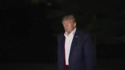Trump looking absolutely miserable on his way back from Tulsa