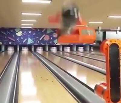 I HAVE BEEN PRACTICING MY BOWLING TECHNIQUE.