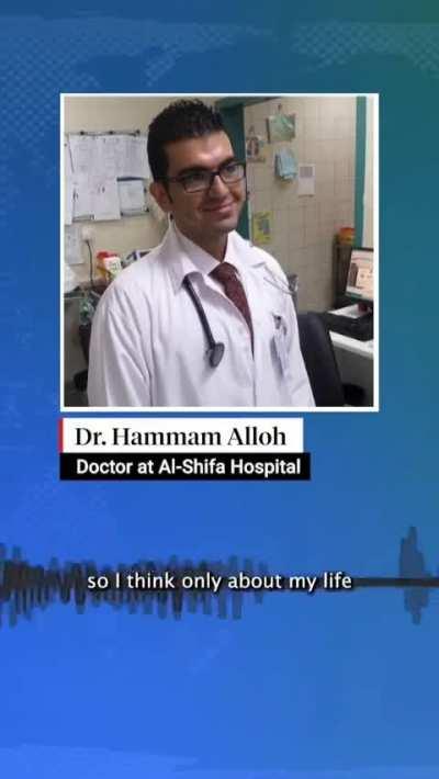 Why don't you and your family leave for the south of the Gaza Strip?

The last messages before he was martyred with his father in an Israeli attack.. Surgeon Dr. Humam Al-Louh.