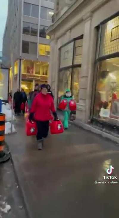 The streets of Ottawa after transporting fuel to truckers was made illegal