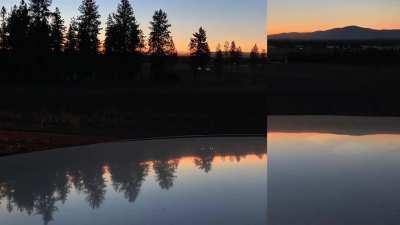 A gorgeous view of a lake before dawn