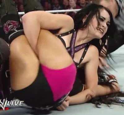Paige showing off AJ's ass and legs