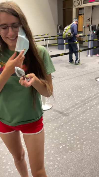 Was dared to use a buttplug at the airport (f)