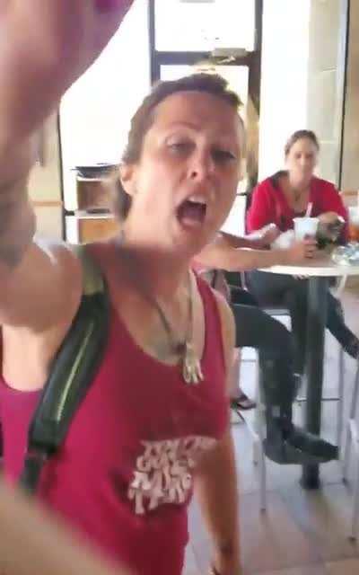 Crazy crackhead Karen at Taco Bell