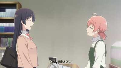 Buying a book at your crush’s bookstore [Bloom Into You]
