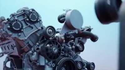 All the parts that go into a V8 engine