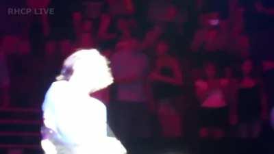 Josh being a happy boy because his favorite band started playing a fan favorite song again after 20 years