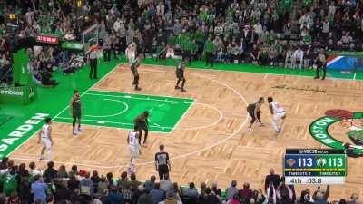 [Highlight] Jaylen Brown gets the steal on Randle to send the game to OT!