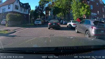 Possibly drunk driver nearly gets hit head-on