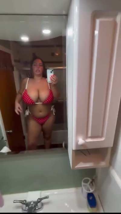 red bikini white hearts