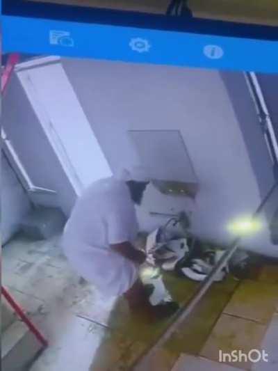 Trying to wash your feet on a sink