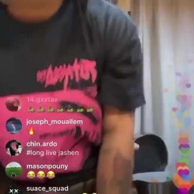 Trippie listening to Bad Boy on live