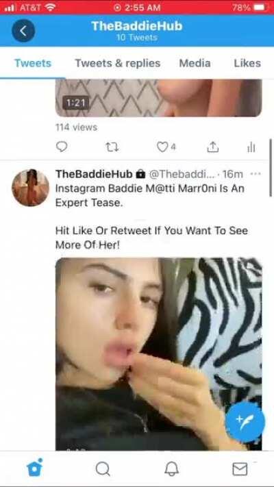 Instagram Baddie M@tti Marr0ni Loves Playing In The Shower! Twitter:@thebaddiehub