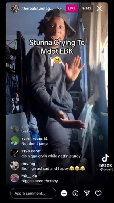 Stunna geek crying while getting sturdy ð­ð­