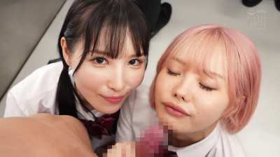 Ichika Matsumoto And Jun Kasui - The Girls Caught Him Staring... So They Sucked Him Off [HNDS-080]