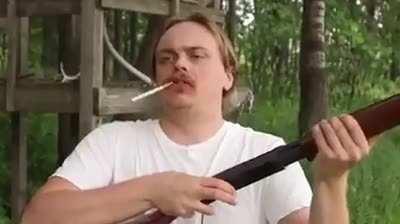 How shotguns work in movies. Surprised the kid didn't go flying back and break that tree behind him in half tho.