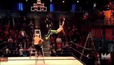 Angelico Hitting one of the craziest Dropkicks Ever