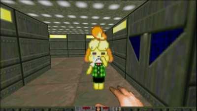 Doomguy and Isabelle HIGHFIVE - VERY WHOLESOME!!!!!