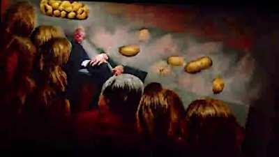 The Potato Oath: Experiments in Smooth Transition of Zoom / Rotation / Pan / Learning Rate in Text-to-Image Machine Learning Imagery