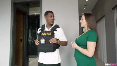 Melanie Hicks receives a visit from an authority at her home