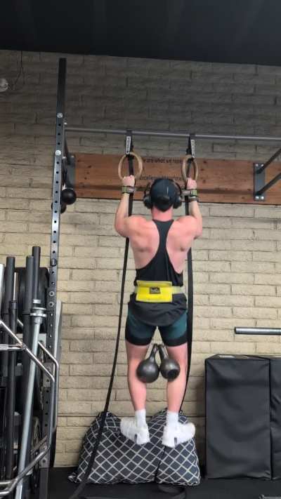 Ring pullups with partials at the end
