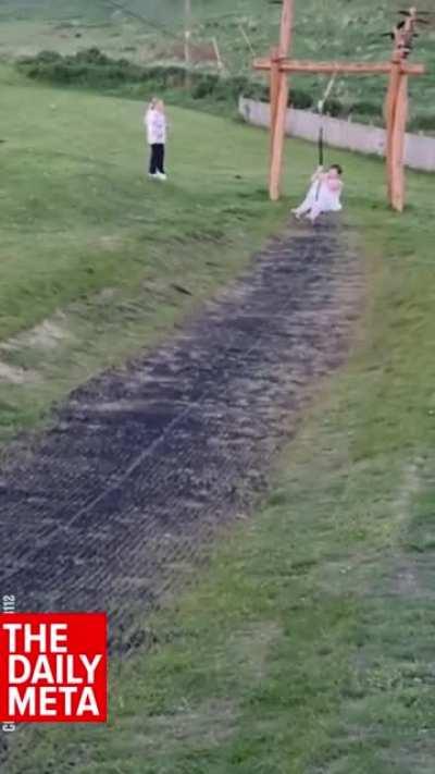 To ride the kids zip line