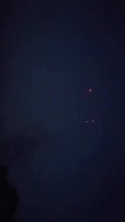 [India–Pakistan May 2025 Conflict] Pakistani air defense units engaging a hostile unidentified aerial object with tracers, with an apparent neutralization at the end of the footage. (Unknown location, early morning of May 10) - LOUD SOUND!