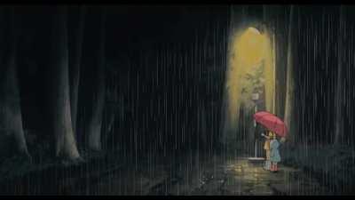 Studio Ghibli rain is beautiful (Totoro)