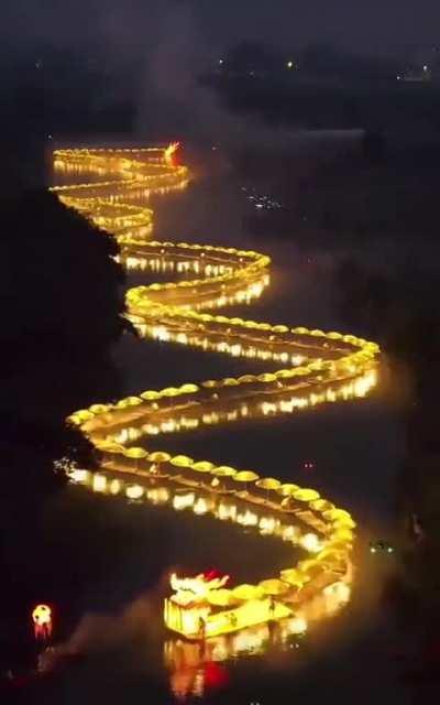 The Golden Dragon of the Yulong River in Guilin, China.