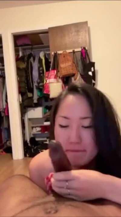 Pretty Asian college student loves BBC boyfriend