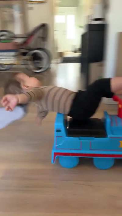 Ah yes, let me kick something my child is sitting on, and not holding onto properly!!!1!