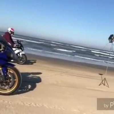 If we race our motorcycles down the beach.