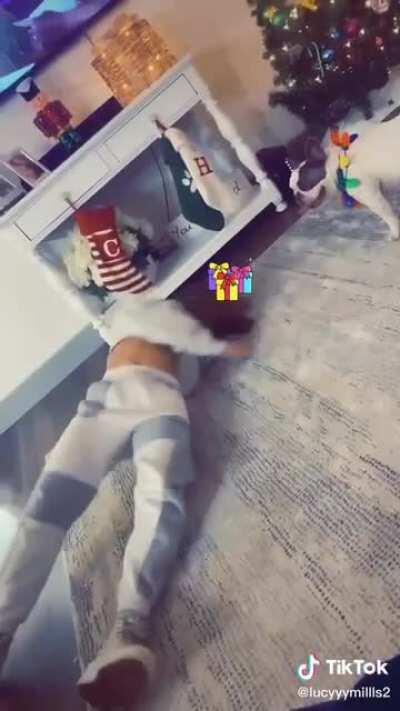 There’s more while she’s rolling on the ground.