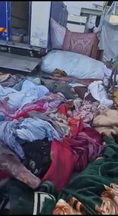 Humanitarian disaster in front of the Al-Shifa Medical Complex in Gaza City, with dozens of bodies piling up for days due to the inability to bury or store them in mortuary refrigerators, coinciding with the ongoing israeli blockade on the complex