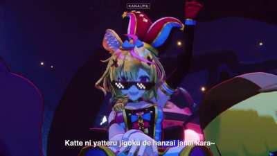 Calli celebrating her birthday in the graveyard with Holo friends!