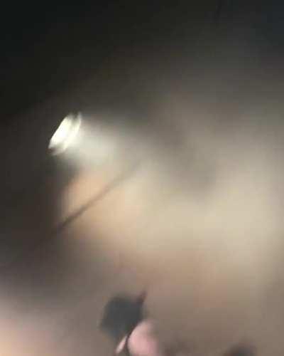 Portland police teargassing peaceful protesters.