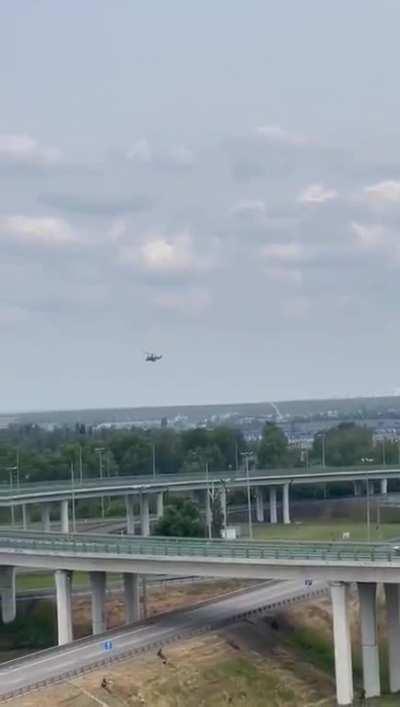 Mi-28 avoiding a missile somewhere close to Rostov-on-don
