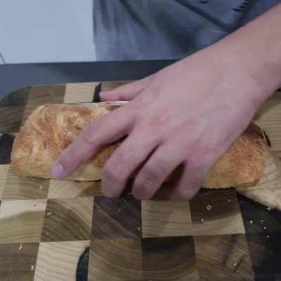 Some ciabatta cutting action