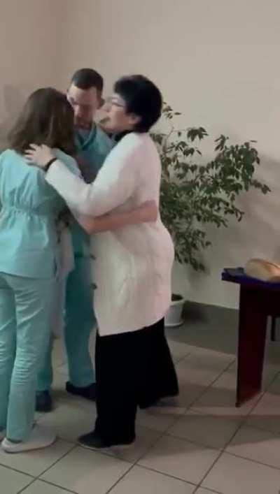A doctor marries two nurses inside a Kyiv hospital today. Despite all the brutality and madness, there are moments of pure joy and love.