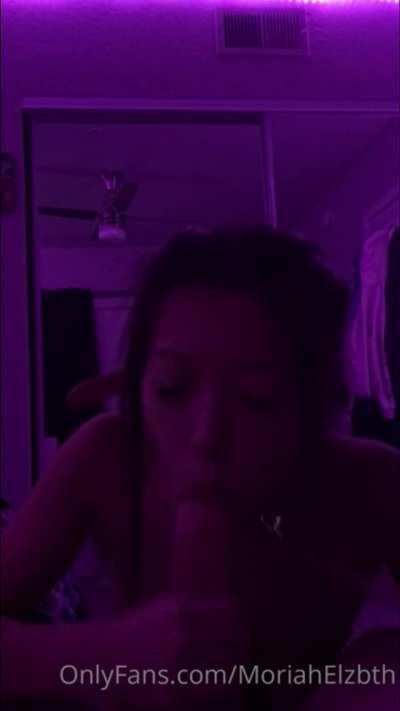 [OC] Leashed girl giving sloppy deep throat