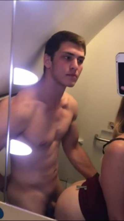 Risky Sex In Airplane Toilet