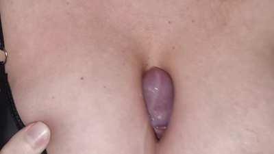 Cum between my huge K-cups