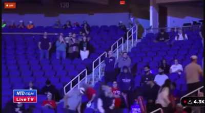 Trump gets fact checked in real time by the camera man.