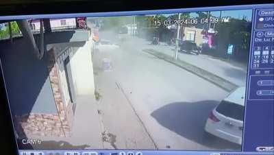 Pick up truck and SUV collide