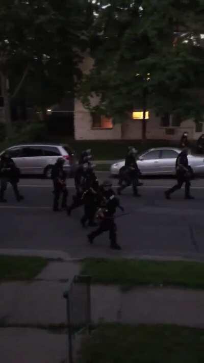 Please make this go viral. I am begging you. Police and National Guard patrolling neighborhood and shooting civilians on their own property. Make America see this, I beg you. [Minneapolis]