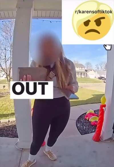 Karen attacks her ex husbands doorbell camera!