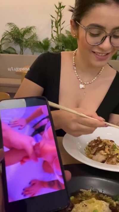 Date idea: go to dinner to show him what you did last night while he was working