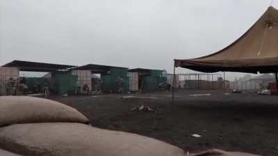 A South African mortar team responds to Rwandan-backed M23 insurgent fire. Democratic Republic of Congo, January 2025