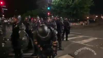 Capitol Police out in riot gear, as a soft piano tune plays outside the Supreme Court @police_frequency